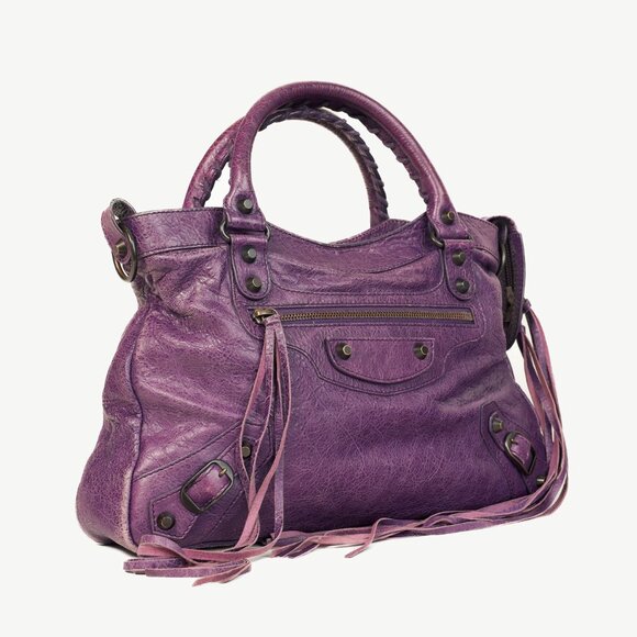 Balenciaga 2012 City Agneau Classic Hardware First Raisin Purple Leather Bag - Picture 2 of 16